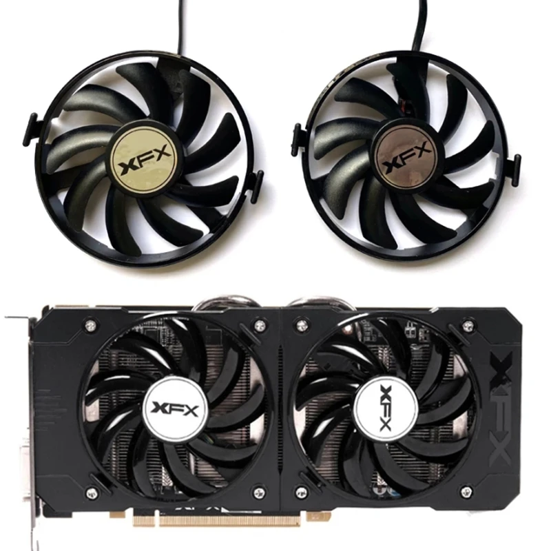 

NEW 2PCS 4PIN FDC10U12S9-C FY09010H12LPB ETH cooling fan，For XFX R9 380、R9 370、R7 350、R7 360、RX 460 Graphics card cooling fan