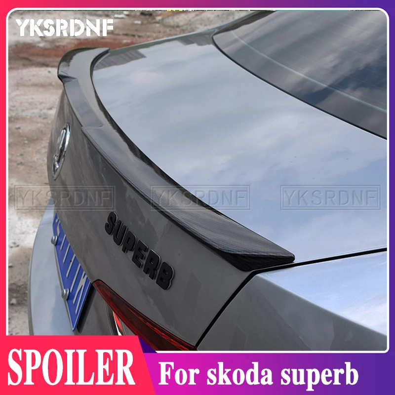 

Для Skoda Superb 2015-2019 Высокое качество ABS пластик Неокрашенный праймер Цвет Внешний задний Багажник крыло задний спойлер украшение