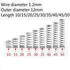 10 шт. пружинная спираль микро сжатия 1,2 мм 304 A2 Нержавеющая сталь Малый провод Диаметр 1,2 мм внешний диаметр 12 мм длина 10-50 мм