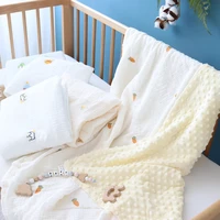 minky baby gauze blanket swaddling 8080cm newborn comfort bedding set cotton quilt swaddle wrap stroller cobertor infantil