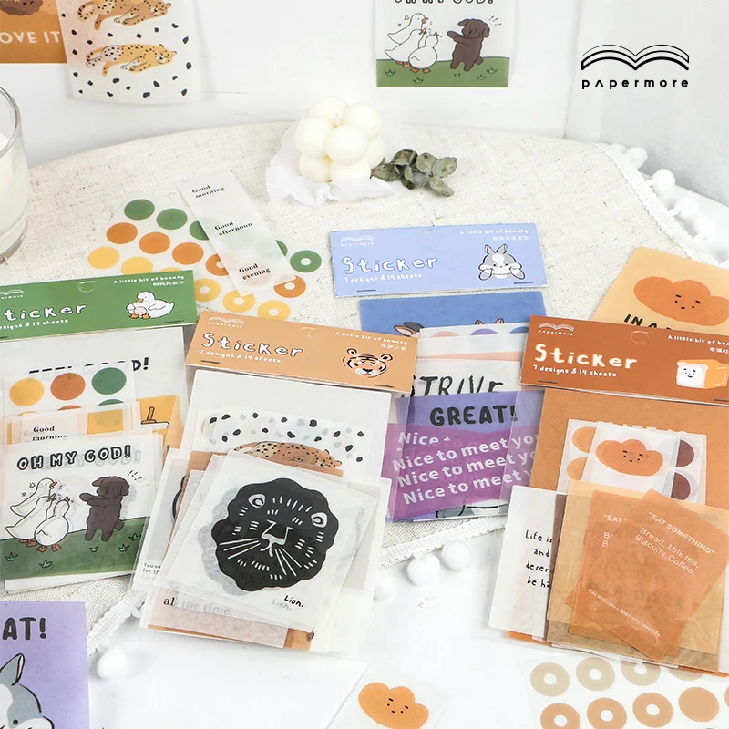 

Творческие милые Мультяшные Животные наклейки для скрапбукинга красочные бумажные стикеры хлопья канцелярские аксессуары художественные...