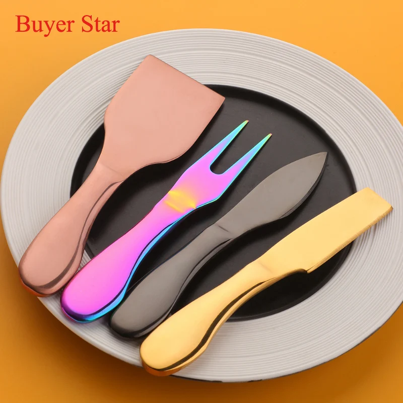 Набор золотых серверов для сыра 4 шт./компл. столовые приборы из нержавеющей стали