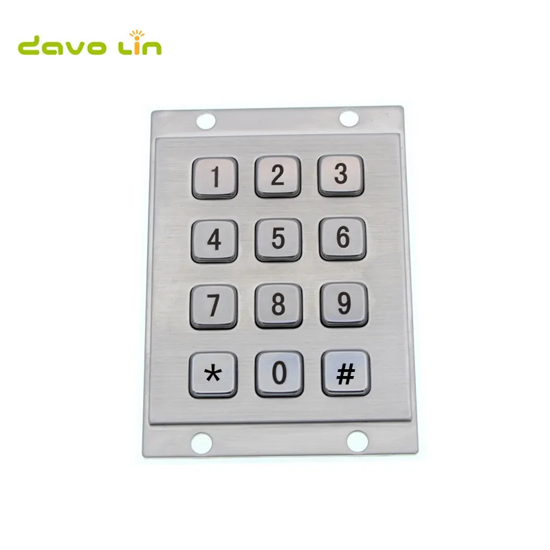 12 Keys 3x4 Industrial Mini Stainless Steel Kiosk Metal Numeric Keypad For Outdoor Smart Parcel Locker enlarge