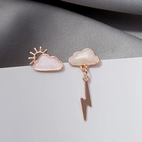 korean style trend earrings creative retro cloud lightning asymmetric dangle earring girl wedding party sweet jewelry gifts