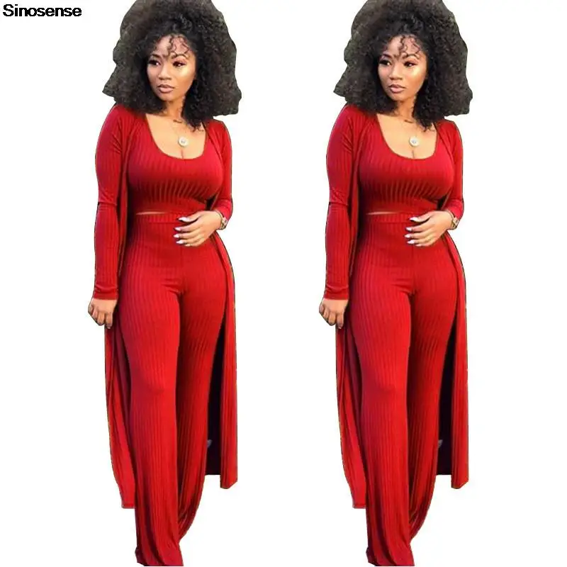 

Женский трикотажный комплект из 3 предметов в рубчик, кардиган с открытой передней частью, накидка, укороченный топ, брюки с широкими штанин...