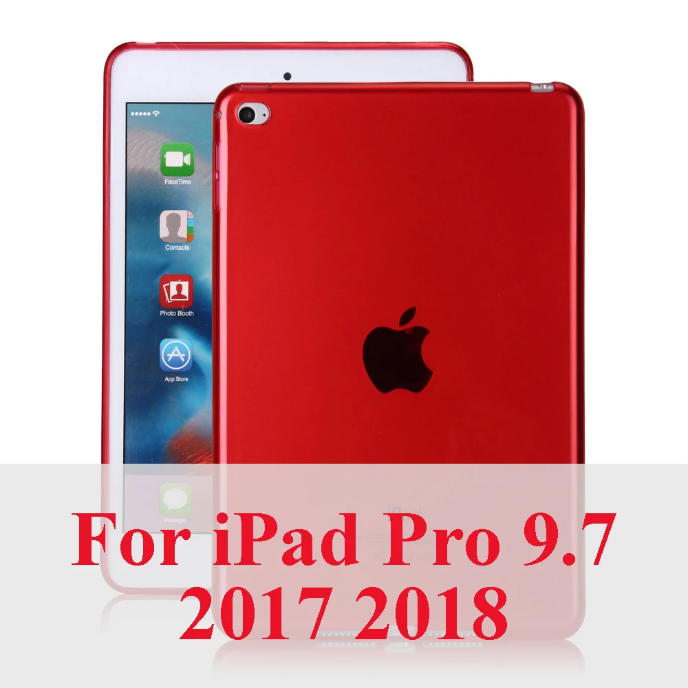 Конфеты прозрачный тонкий чехол из термопластичного полиуретана для iPad Pro 11 9,7 крышка пластыри на гелевой основе защитный чехол для iPad 2/3/4, 5, 6, Air1 Air2 Капа - Цвет: For ipad 9.7 Red