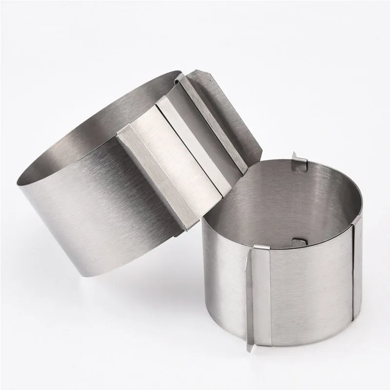 

1Pcs/Pack Pastry Decoration Small Round Adjustable 4 inch Stainless Steel Cake Tool Mousse Ring Cake Mold Sliver 6-10cm