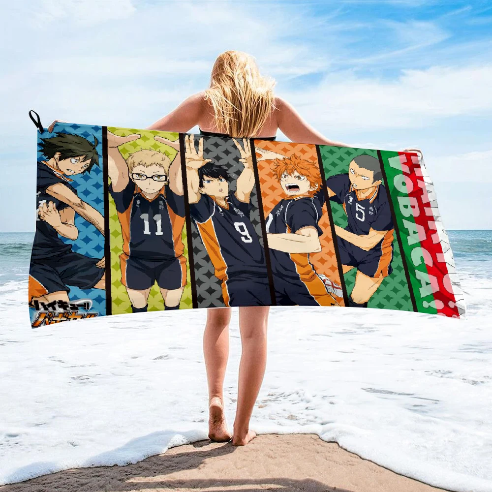 Haikyuu волейбольное аниме японское банное полотенце пляжное женское шелковое с