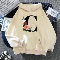 fashion letter design printing flower hoodie sudaderas para mujer creative tie dye winter hood long sleeve oversized sweatshirts