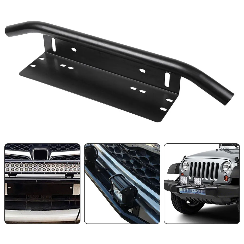 

23inch Car Front Bumper License Plate Mount Bracket Aluminium Bull Bar Style Holder For Driving Light Bar Car Jeep Truck SUV