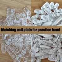 100pcs plastic practice fake finger nail art model finger tool manipulator replacement nails finger model training display tools