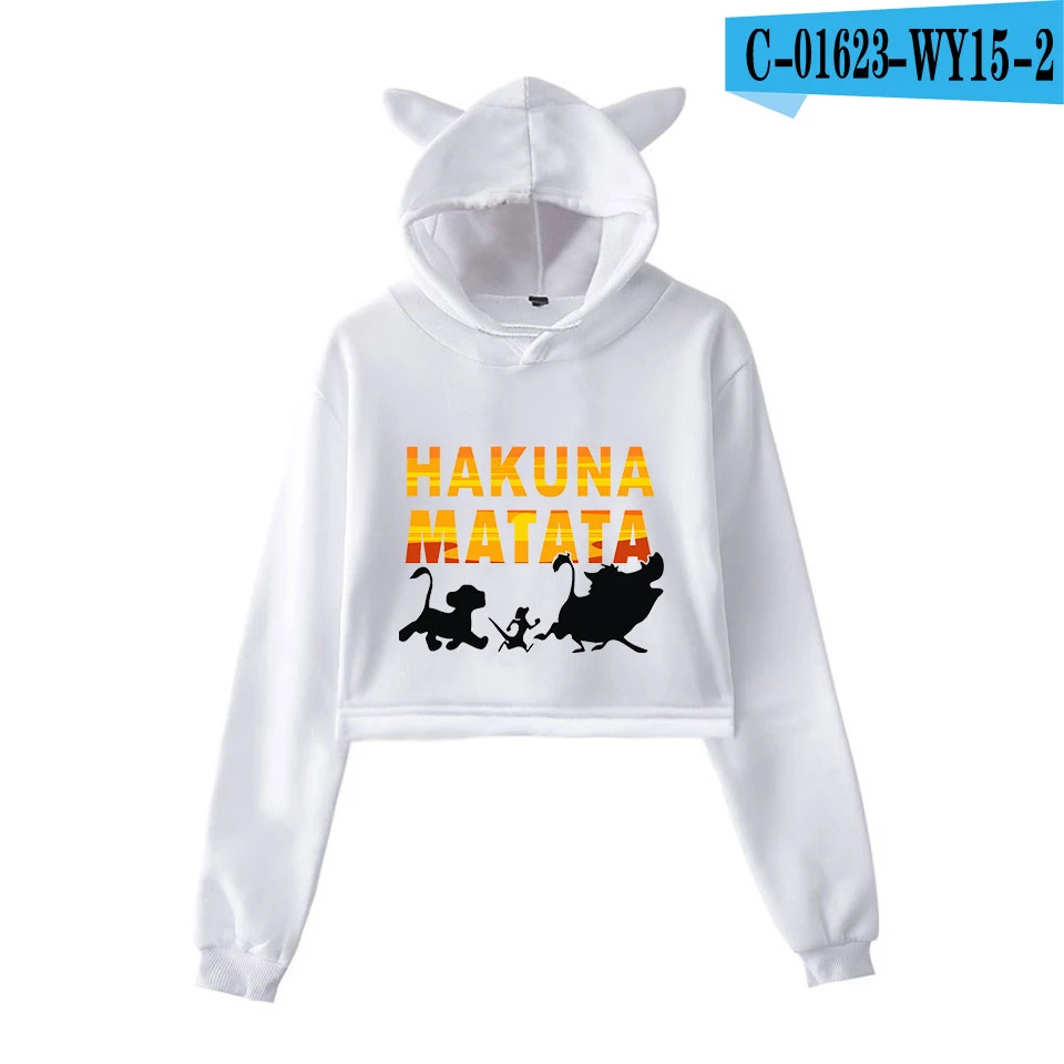 Король Лев Simba фильм саундтрек Акуна Матата принт модный тренд кошачьи уши Топ женские толстовки Толстовка сексуальная одежда - Цвет: picture color