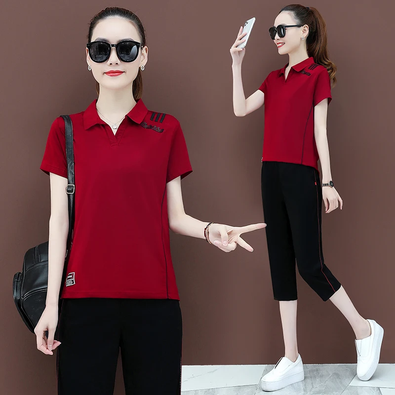 Женский спортивный костюм летний комплект из 2 предметов женские костюмы модная