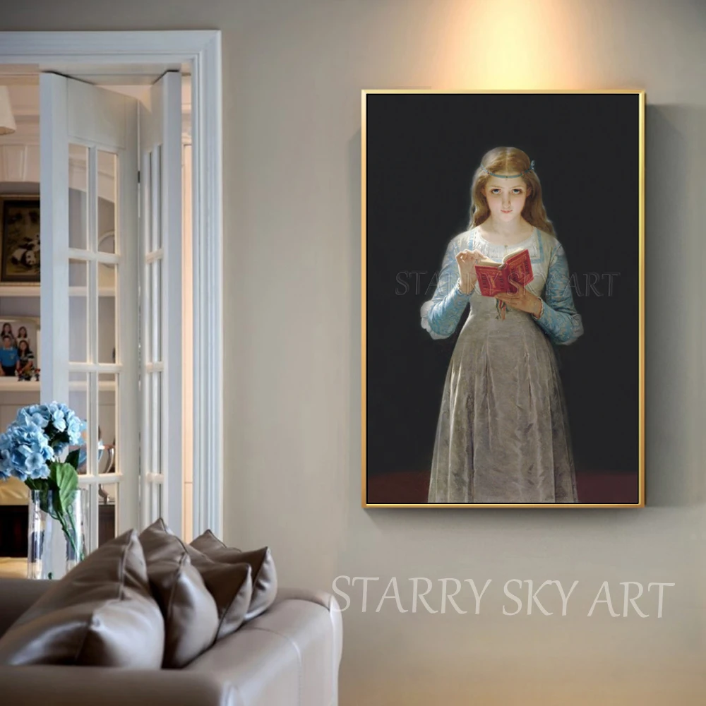 Kopen Uitstekende Geschoolde Kunstenaar Handgeschilderde Hoge Kwaliteit Wall Art Foto Dame Lezen Olieverfschilderij Dame Figuur Olie Schilderen