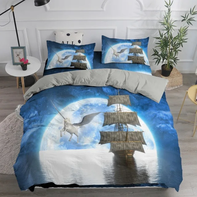 

3D Printed Unicorn Duvet Cover Luxury Bedding Set Soft Bedclothes 2/3pcs Home Textiles For Adults High Quality Bedspread