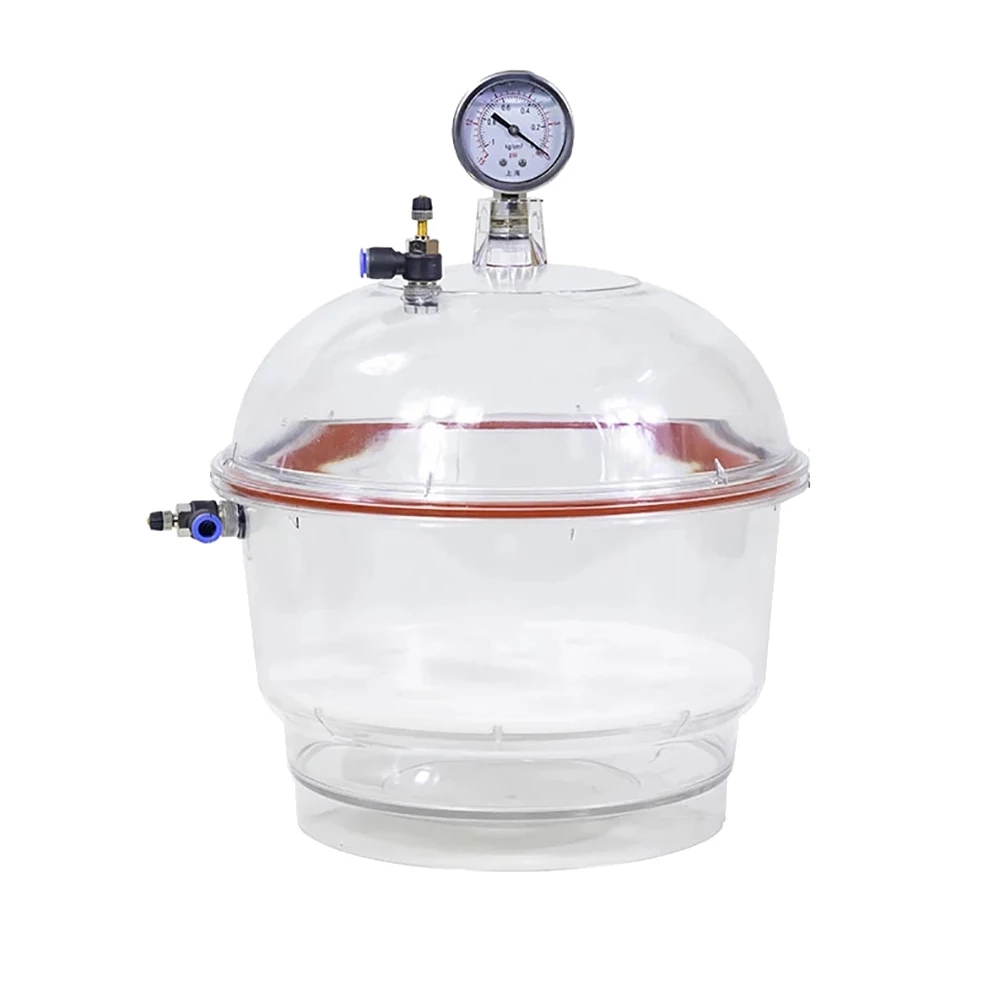 

250MM Polycarbonate Plastic Vacuum Dryer Laboratory Dryer Transparent Vacuum Drying Apparatus Double Valve With Pressure Gauge