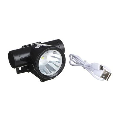 ЧИНГИСХАН Фонарь налобный 1 LED 3 Вт 7х8см 2 режима 1200мАч USB кабель пластик|Фары| |