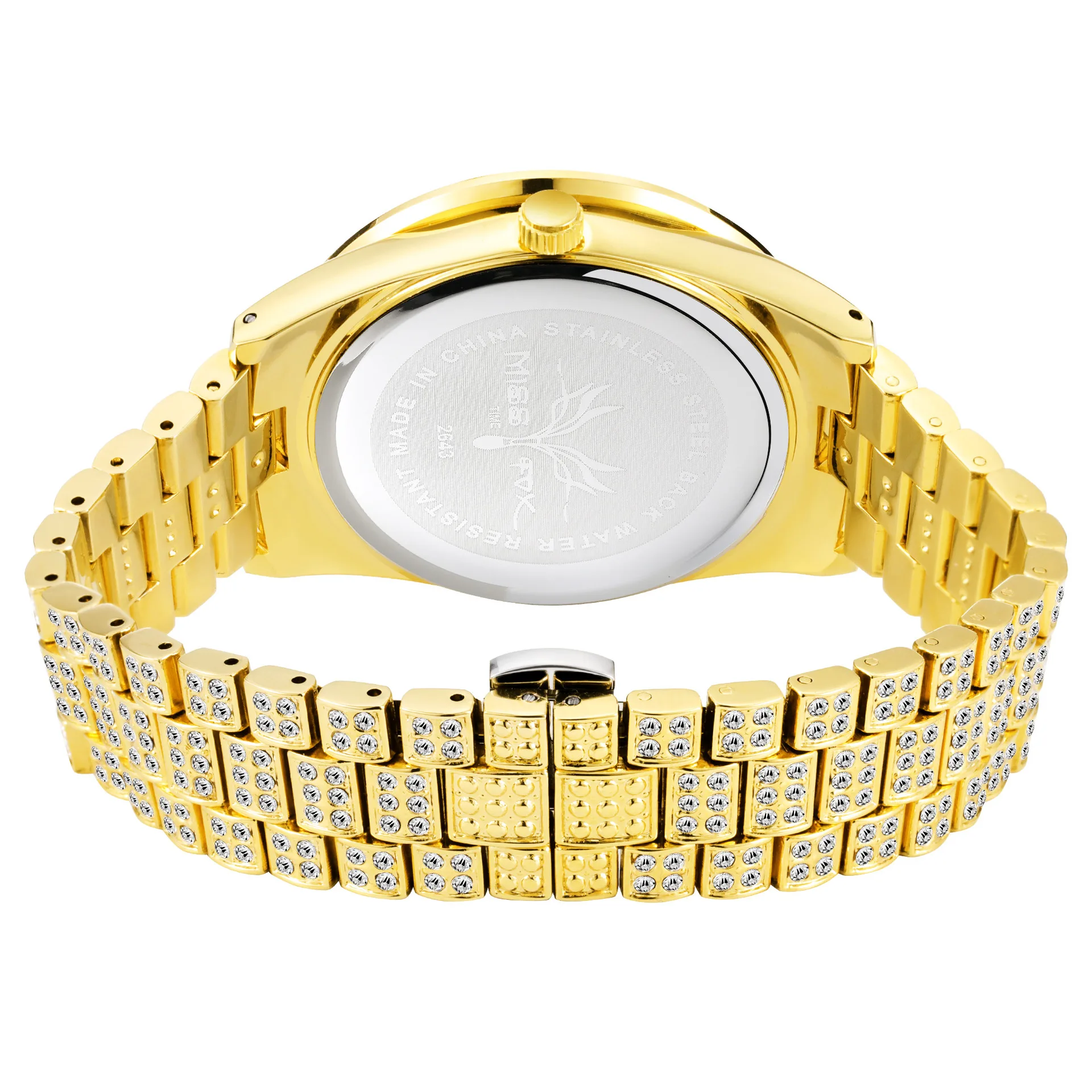 

Fashion Arabic Numerals Mens Watches Top Brand Luxury Watch Men 18k Gold Big Diamond With Canlender Classic Male Iced Out Watch
