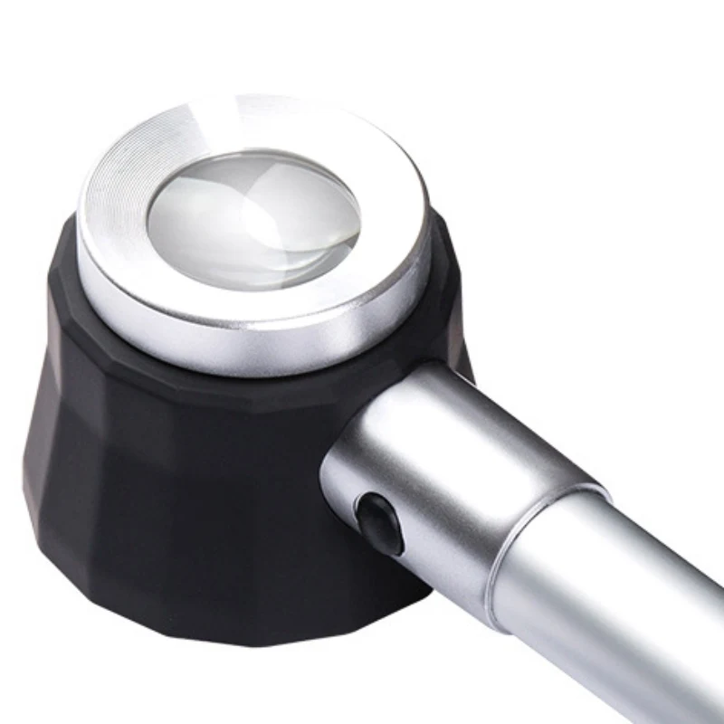 45X Портативный 3 светодиодный оптический стеклянный Лупа с подсветкой со шкалой