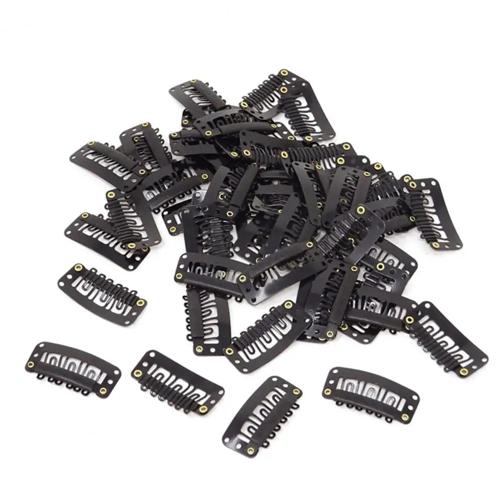 

50Pcs/Set 6-Teeth Non-slip Invisible Wig Faux Hair Extension Fixing Snap Clip