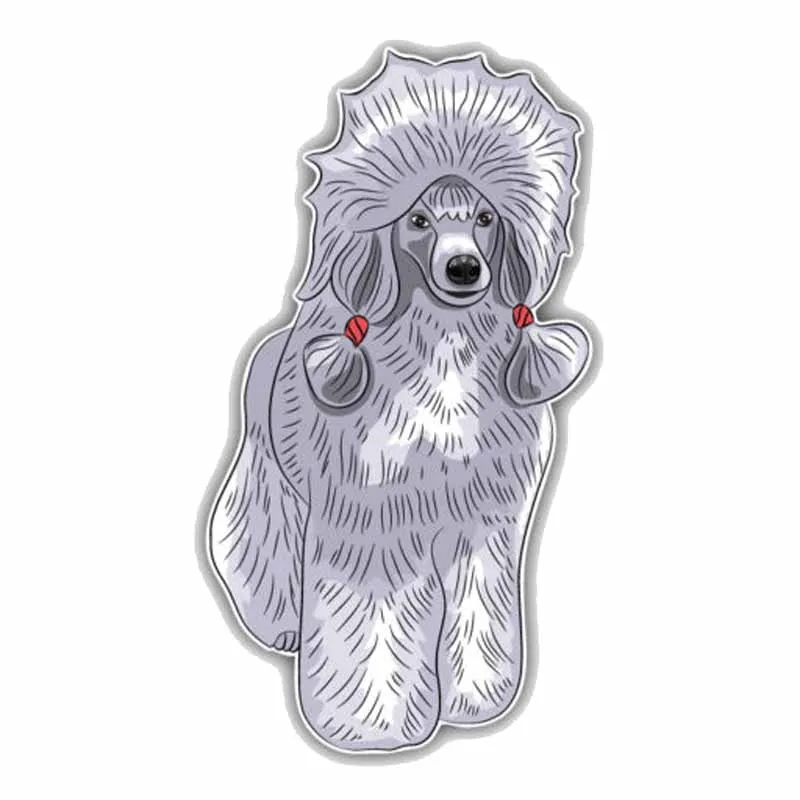 

Poodle Dog Cartoon Cute Animal Pet Car Sticker Car Motorcycle Exterior PVC Decals, 19cm*10.4cm