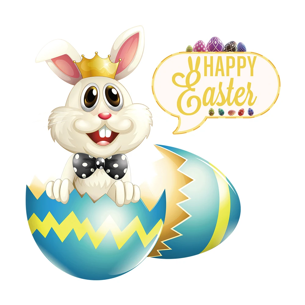 Пасхальные новые съемные и многоразовые наклейки для автомобиля кролик на