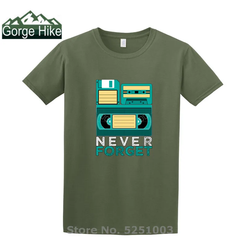 2020 никогда не забудьте о футболке Ретро Радио teeshirt для мужчин флоппи дисковые VHS