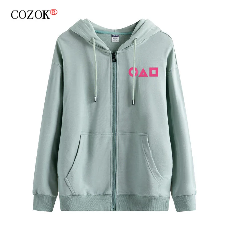 

Squid Game Park Hae-soo Korean Drama with The Same Logo Zipper Sportswear Plus Size Autumn Sweater Jacket Men's and Women's Tops