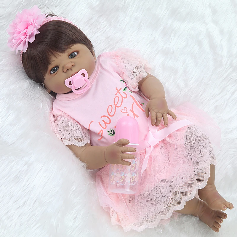 Bonecos 22'ɻlack reborn baby имя характеристики всего пластика моделирования детская