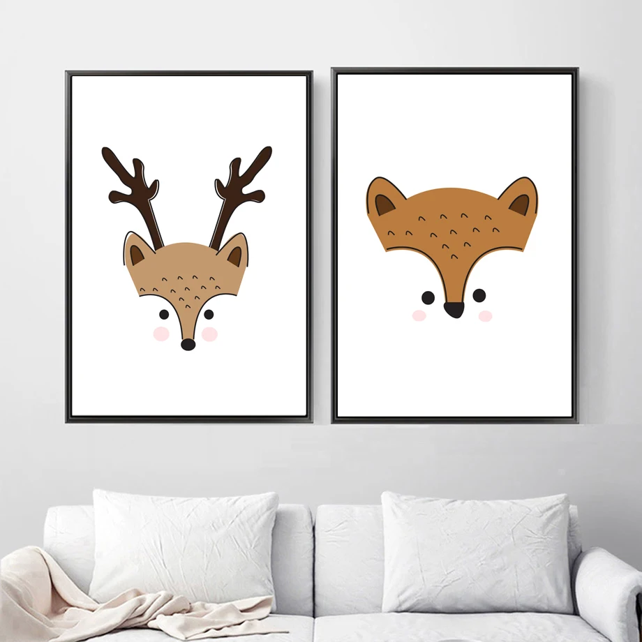 Мультяшная живопись животные украшение пингвин панда кролик лось для дома