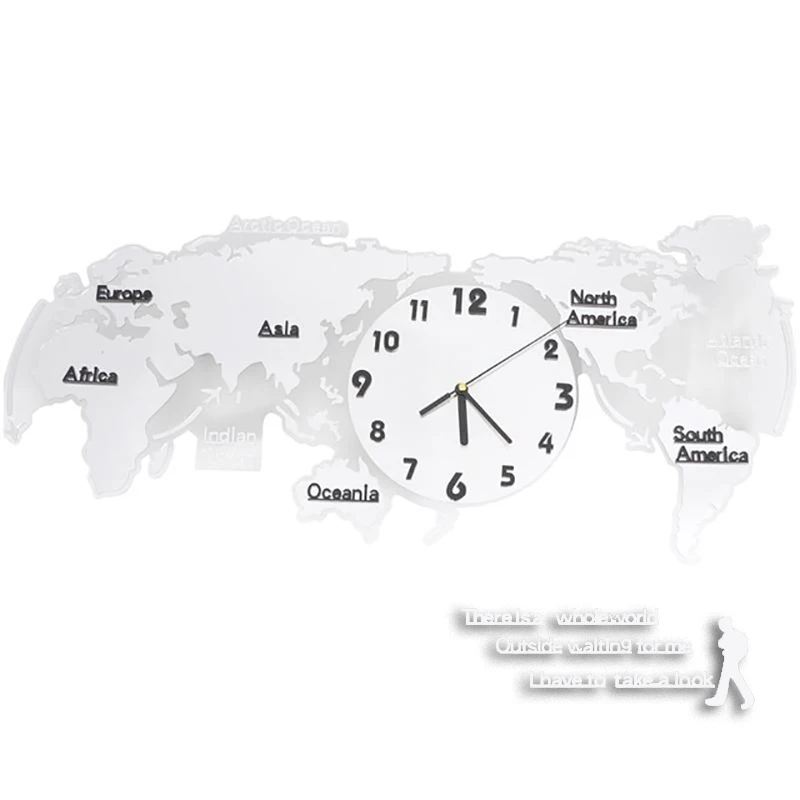 

3D World Map Wall Clock Digital 2020 Modern Design Large Luminous Wall Clock Quiet Acrylic Home Decor Art Background Decoration