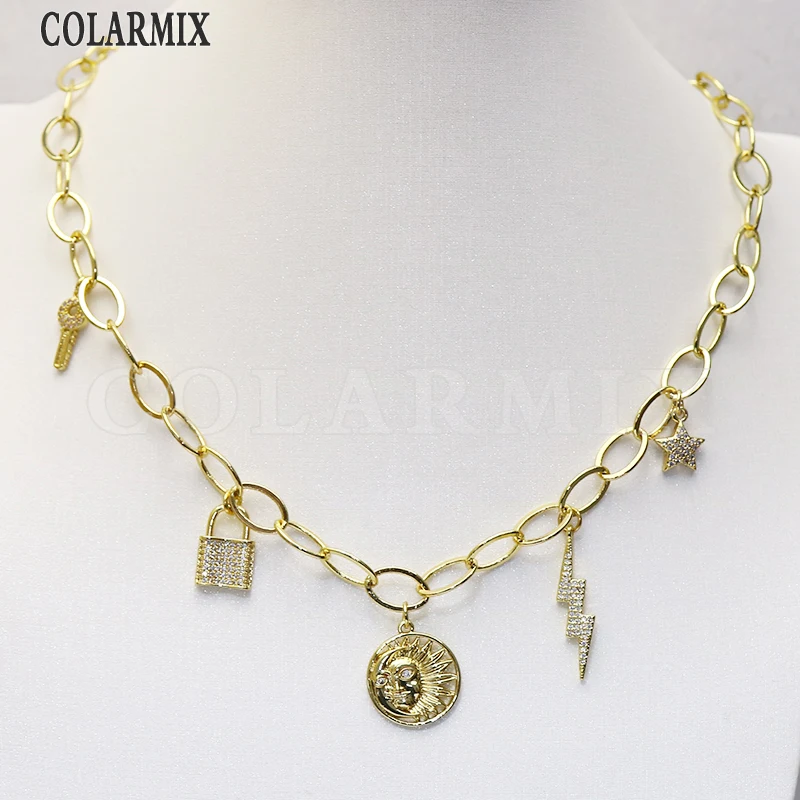 

3 нити, новый дизайн, золотое ожерелье, длинное женское Подарочное ожерелье в стиле панк, длинное ожерелье, чокер