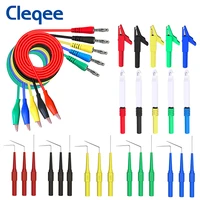 cleqee p1920b back probe kit test leads 4mm banana plug to alligator clips wire piercing probe for multimeter automotive tools