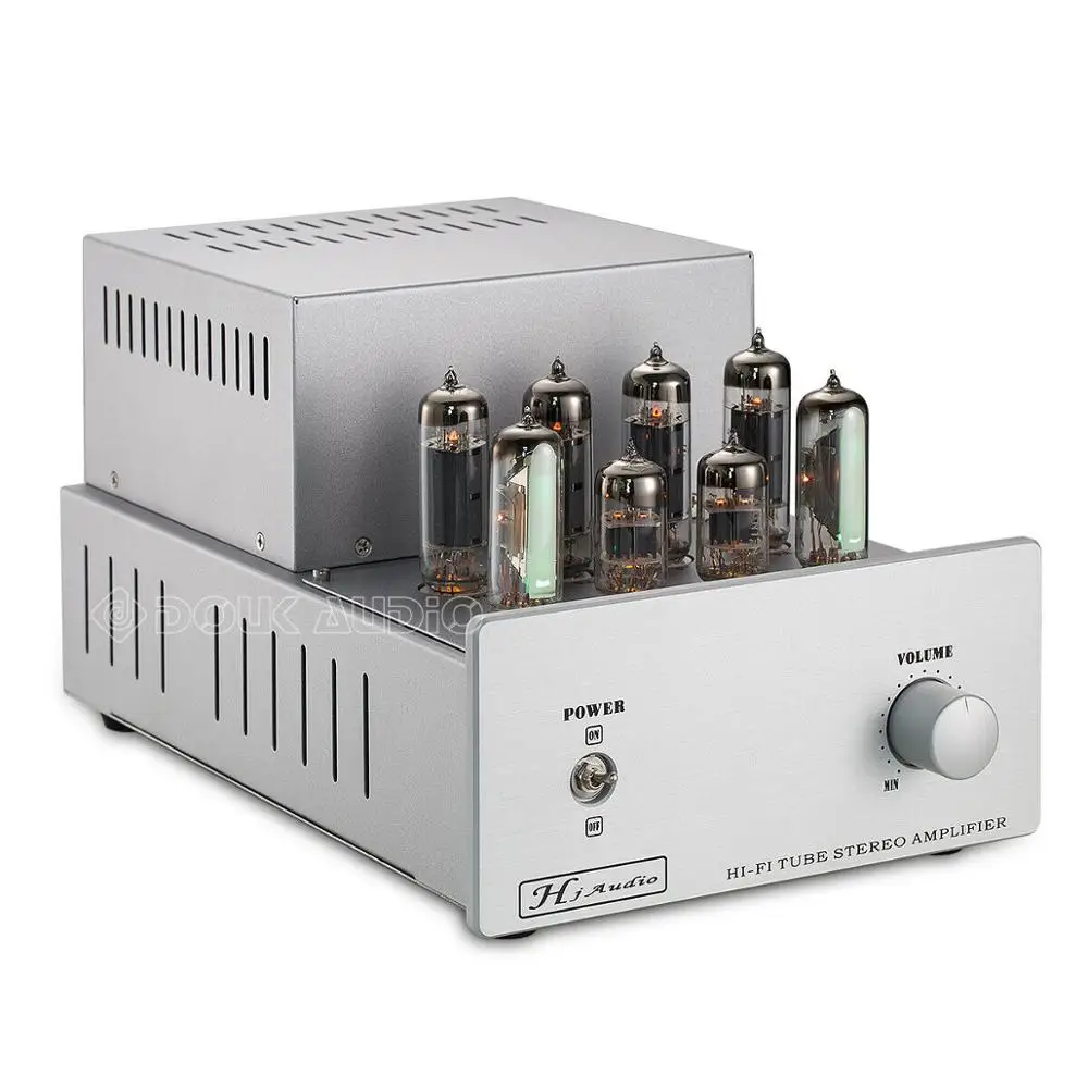Douk аудио HiFi стерео двухтактный усилитель мощности класса AB 6P14/EL84 вакуумный ламповый усилитель 13 Вт* 2 - Цвет: Finished Amp