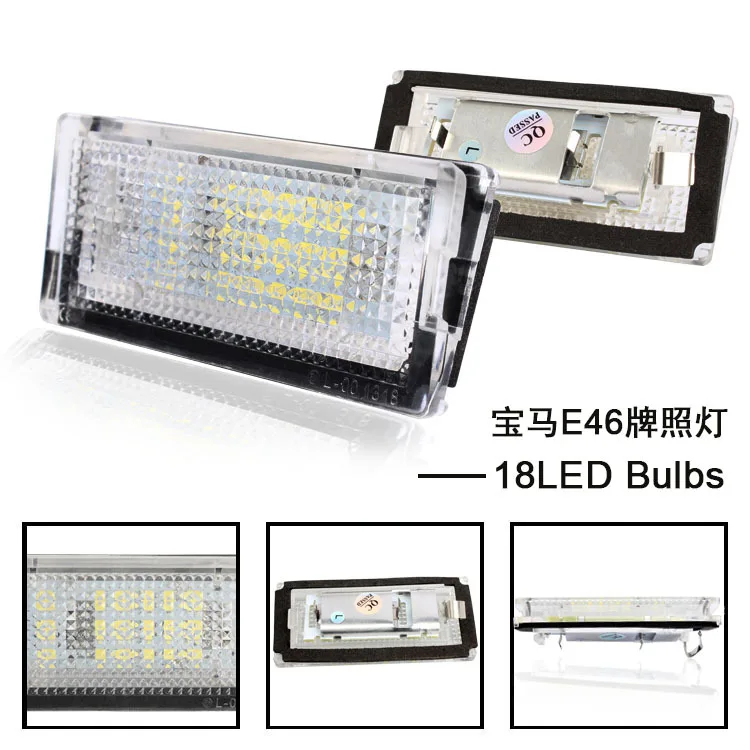 

2PCS Led License Plate Light Led Canbus Auto Tail Light White LED Bulbs For BMW 3er E46 4D 1998-2003 Car Accessories