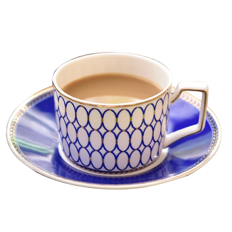 Кофейная чашка и блюдце в европейском стиле черные чайные чашки позолоченные