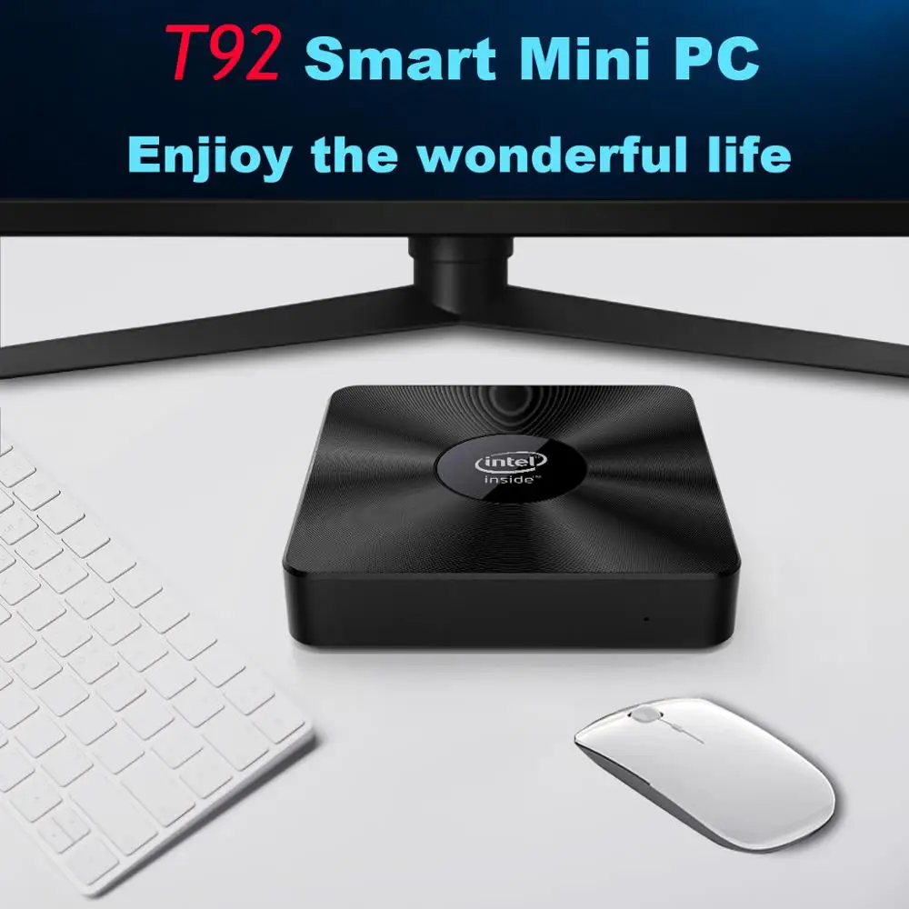 Четырехъядерный процессор Intel Atom X5 Z8350 4 ядра T92 Мини ПК 4G Оперативная память 64G