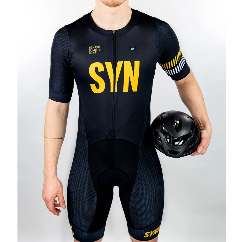 

Biehler SYN Team Speedsuit 2022 Summer breathable Cycling Aero Coolmax men's Triathlon Skinsuit Short Sleeve Bicycle Clothing