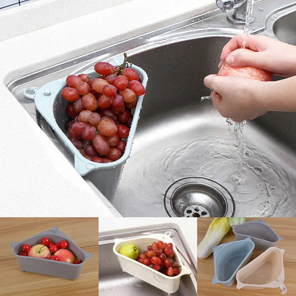 1 шт. треугольный держатель для хранения многофункциональная полка слива губка