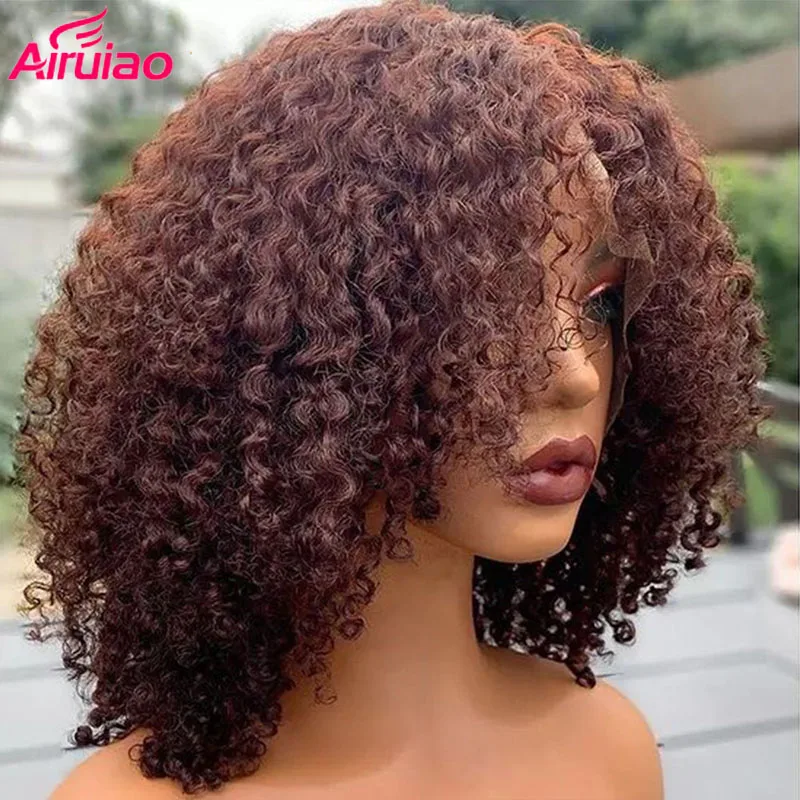 

Afro Kinky Curly Wig Human Hair Colored Honey Blonde Wigs For Black Women 27 T Part Wig Transparent HD Lace Wig Pre Plucked Remy