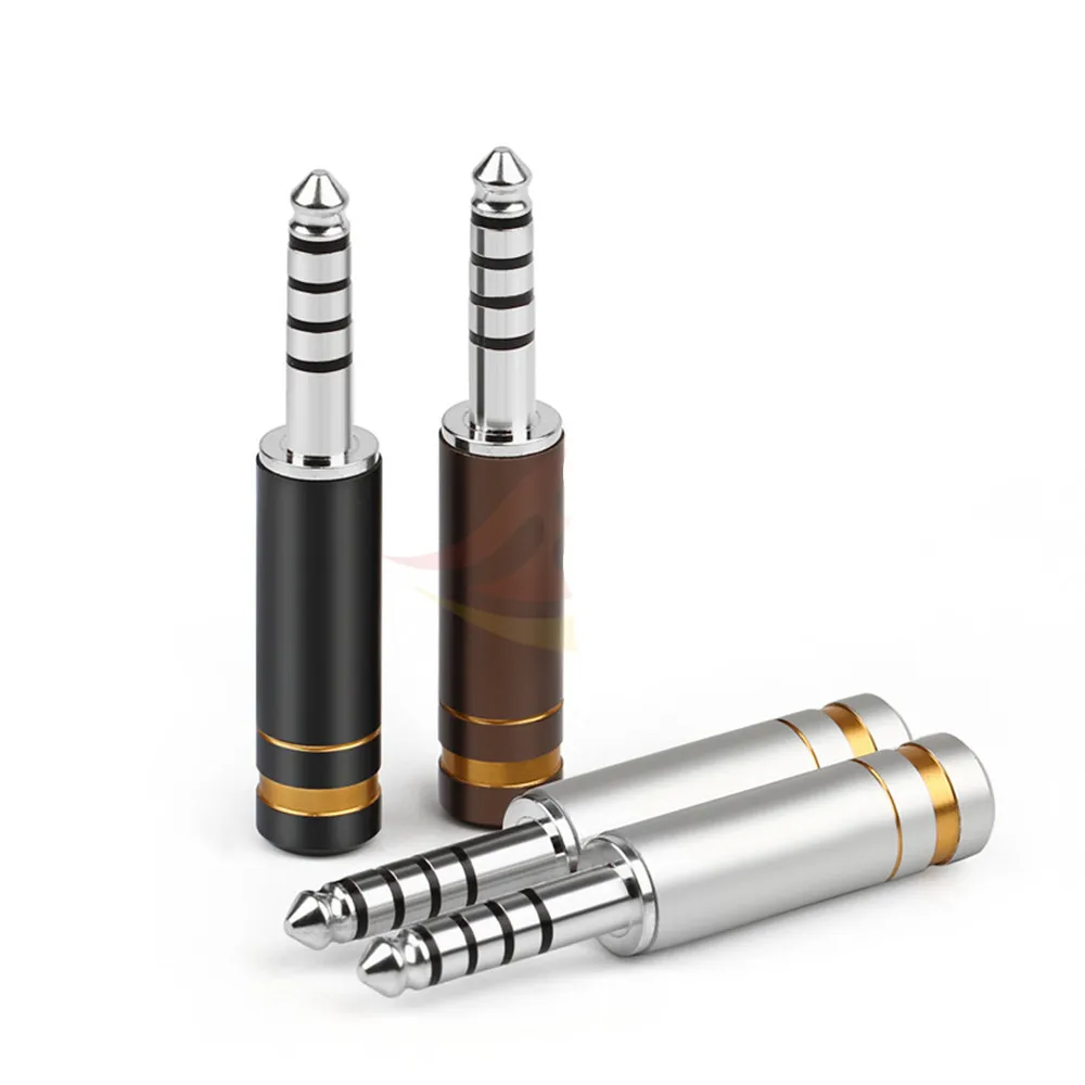 

Hifi Balanced Plug 4.4mm Audio Connector Earphone Jacks Gold/Rhodium Plated 5Pole Stereo Headphone Jack Replacement DIY Adapter