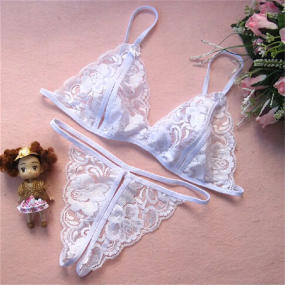 

2PCS/Set Women Sexy Bra + T Pants Baby Doll Exotic Apparel Babydoll Lingerie Sexy Costumes Erotic Underwear