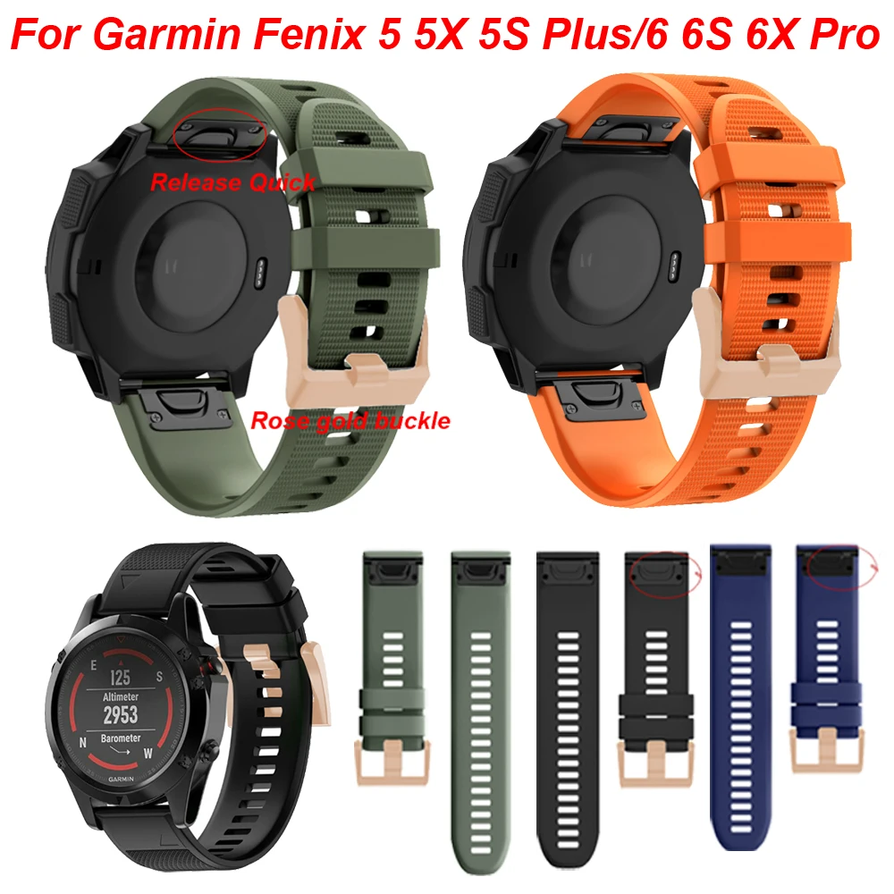 Смарт часы ремешок для Garmin Fenix 5X5 5S 3 3HR 6 6S 6X Pro D2 S60 gps Quick Release силиконовый Easyfit