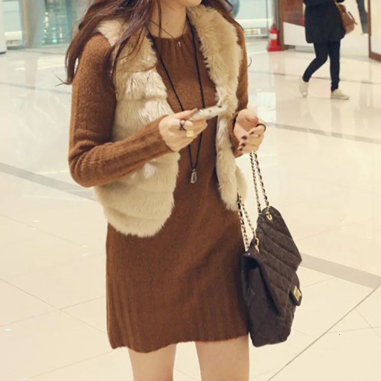 

Костюм-платье с кроличьими ножницами и поперечной застежкой жилет сохраняет тепло детское Свободное пальто женский джокер из искусственно...