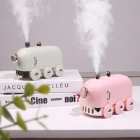 300ml ultrasonic humidifier retro mini train usb aroma air diffuser essential oil mist maker fogger with color led light