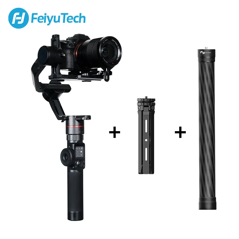 with carbon pole FeiyuTech AK2000 3-осевая карманная беззеркальная камера DSLR стабилизатор штатив монопод с шарнирным замком для sony Canon 5D Panasonic GH5/GH5S Nikon - Цвет: with carbon pole
