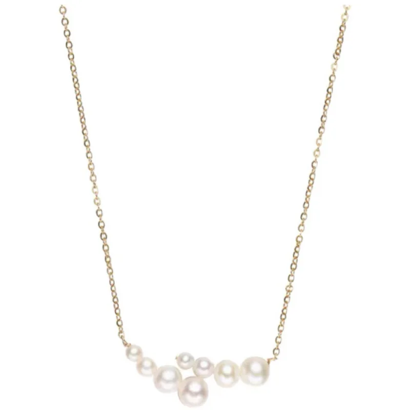 Женское Ожерелье-чокер с жемчугом ожерелье золотого цвета в Корейском стиле