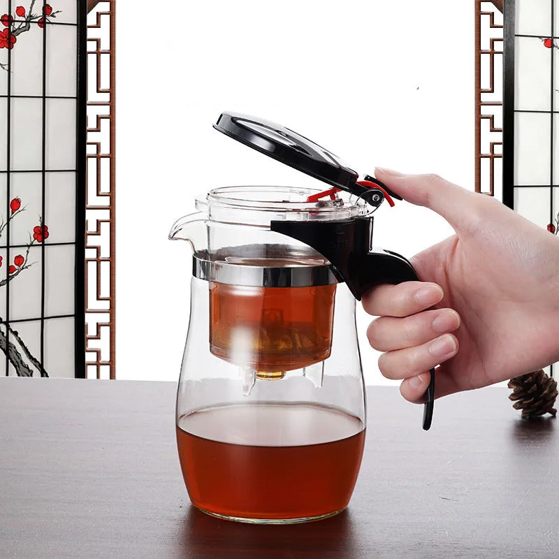Heat Resistant Glass Tea Infuser Pot Chinese Kung Fu Set Puer Kettle Coffee Maker Convenient Office Sets | Дом и сад