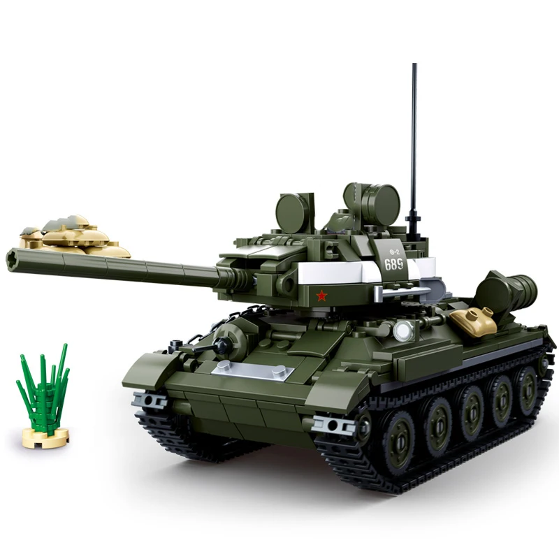 Военное оружие Совместимо legoing ww2 Танк T34 самолет мировая война 2 грузовик