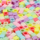 100-500 шт 6 мм Смешанные акриловые бусины бусы вставленные в квадратный Кубик алфавита Свободные Spacer Бусины для самостоятельного изготовления ювелирных изделий браслет ручной работы